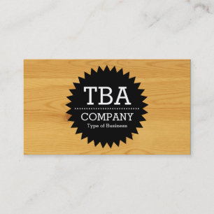 Carte De Visite Black Circle Star v2 - Wood 04