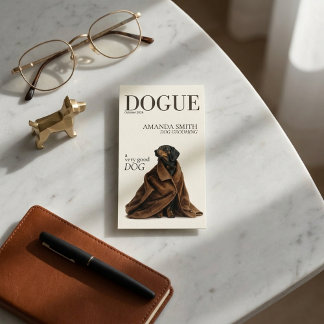 Carte De Visite Black Dachshund Elegant Dogue Business Card