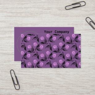 Carte De Visite Black Dragonfly Wyn avec une fleur rose