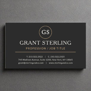 Carte De Visite Black Gold Elegant minimaliste de luxe professionn