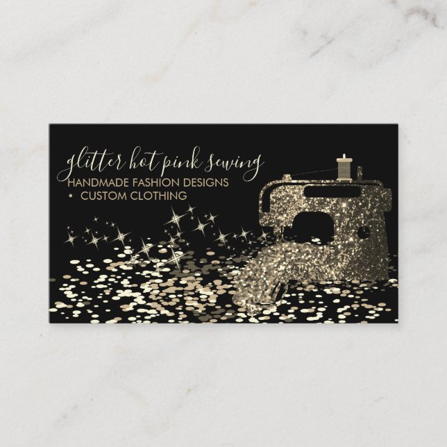 Carte De Visite Black Gold Fashion Stylist Quilting Couture (Devant)