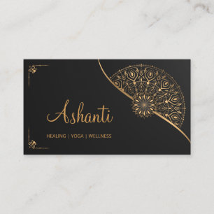 Carte De Visite Black Gold Mandala Elegant Moderne