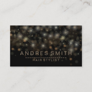 Carte De Visite Black Gold Parties scintillant Faux Foil Confetti