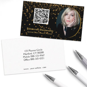 Carte De Visite Black Gold Professional Photo personnalisée Code Q