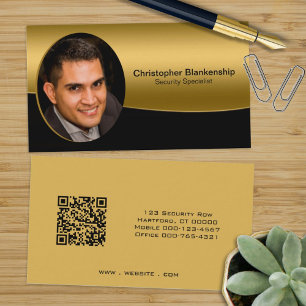 Carte De Visite Black Gold Professional Photo personnalisée Code Q