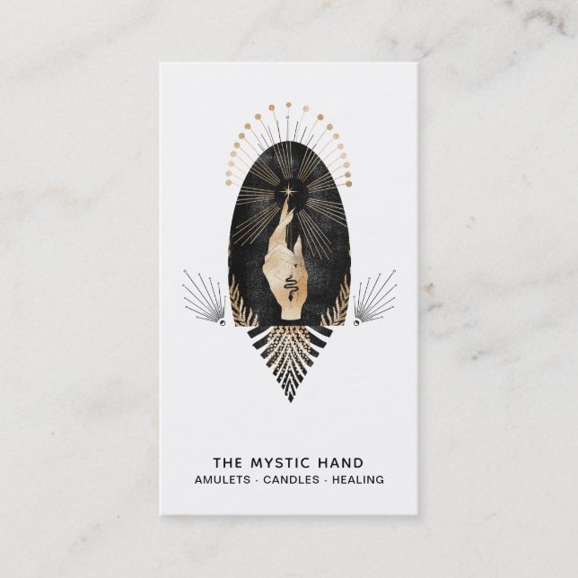 Carte De Visite *~* Black Gold Rays Mystic Main Snake (Devant)