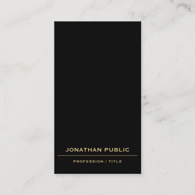 Carte De Visite Black & Gold Upload Your Logo Here Custom QR Code (Devant)