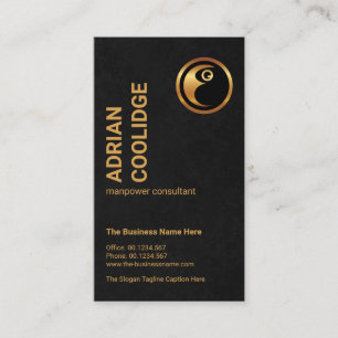 Carte De Visite Black Grunge Texture Gold Main-d'oeuvre Consultant