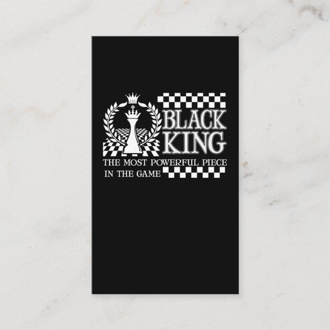 Carte De Visite Black King Chess Pièce Black African American Men (Devant)