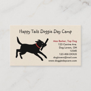 Carte De Visite Black Labrador Retriever avec bâton