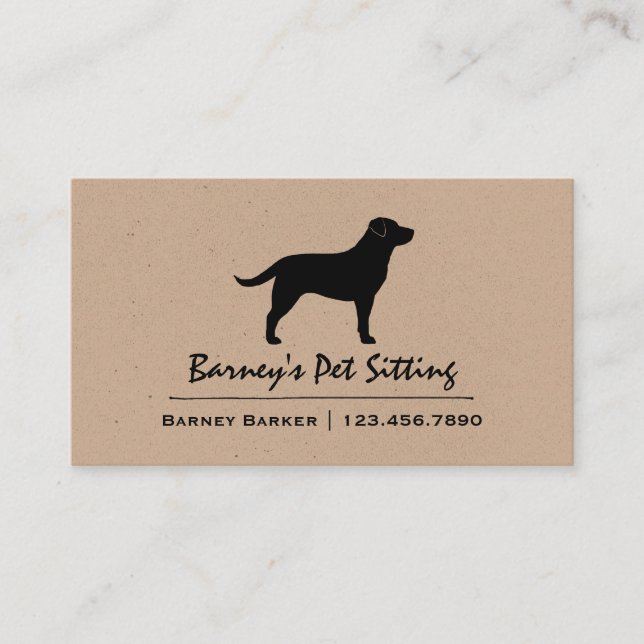 Carte De Visite Black Labrador Retriever | Silhouette de race de c (Devant)