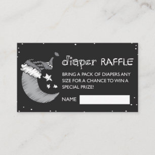 Carte De Visite Black Loved to the Moon and Back Diaper Raffle
