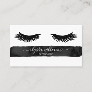 Carte De Visite Black Minimal Modern Élégant Lash Services