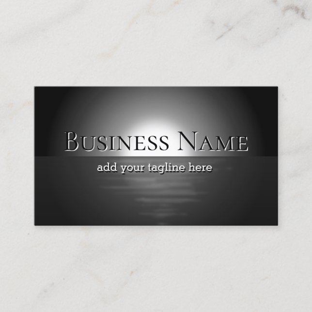 Carte De Visite Black Ocean Night Moon Arrière - plan Professionne (Devant)