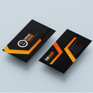Carte De Visite Black Orange élégant moderne