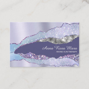 Carte De Visite *~* Black Pastel Agate Géode Parties scintillant A