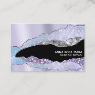 Carte De Visite *~* Black Pastel Agate Géode Parties scintillant A