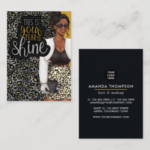 Carte de visite Black Queen Beauty Fashion Square
