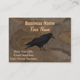 Carte De Visite Black Rook British Corvid et Rustic Arrière - plan