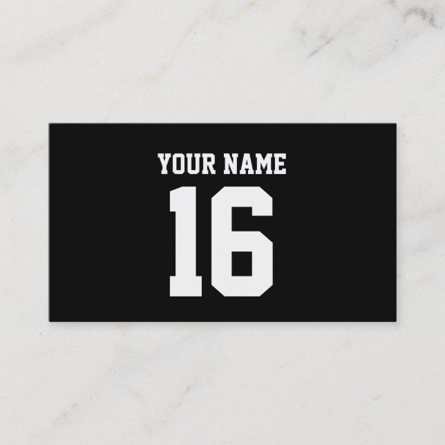 Carte De Visite Black Sporty Team Jersey (Devant)