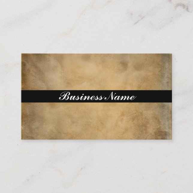 Carte De Visite Black Stripe on an elegant Parchment Design (Devant)