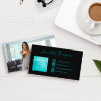 Black Turquoise Social Media Icons Photo & Logo