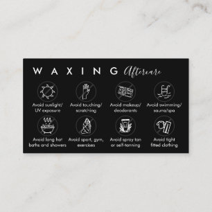 Carte De Visite Black Waxing après soins conseils instructions