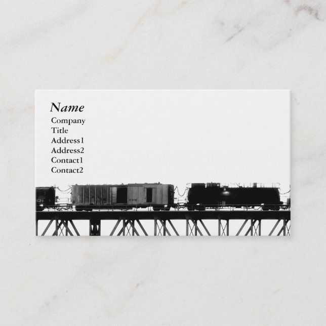 Carte De Visite Black&white de pont de croisement de train - (Devant)