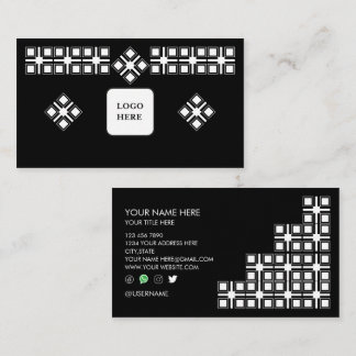 Carte De Visite Black White Designed Professional Business Card
