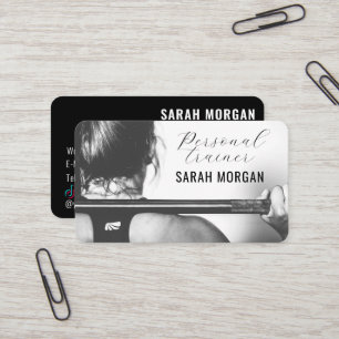 Carte De Visite Black White Fitness Personal Trainer Influencer