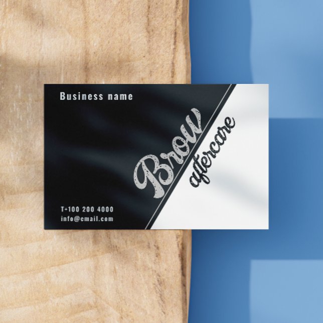 Carte De Visite Black White Grey Gris Esthétique après soins (Black White Gray Grey Esthetician After Care Business Card)