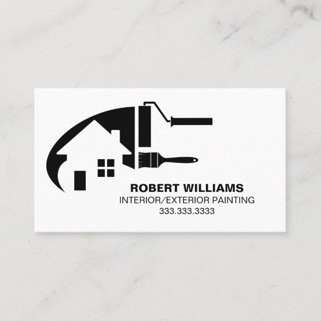 Carte De Visite Black White House Painter Professionnel (Devant)