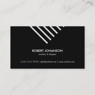 Carte De Visite Black white stripes minimalist professional simple