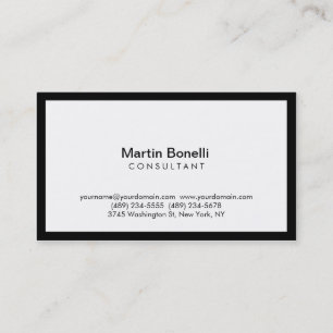 Carte de visite blanc à bordure noire moderne