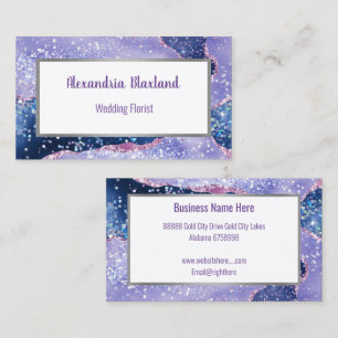 Carte de visite BLANC ABSTRAIT EN MARBRE PURPLE