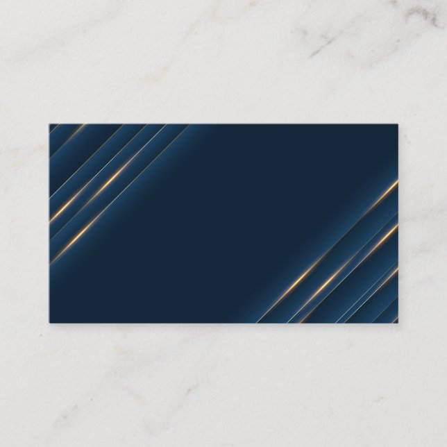 Carte De Visite Blanc bleu et or de luxe (Devant)