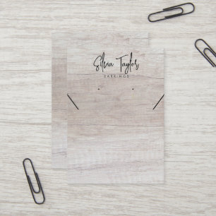 Carte De Visite Blanc Bois Votre Logo Écran D'Écoute