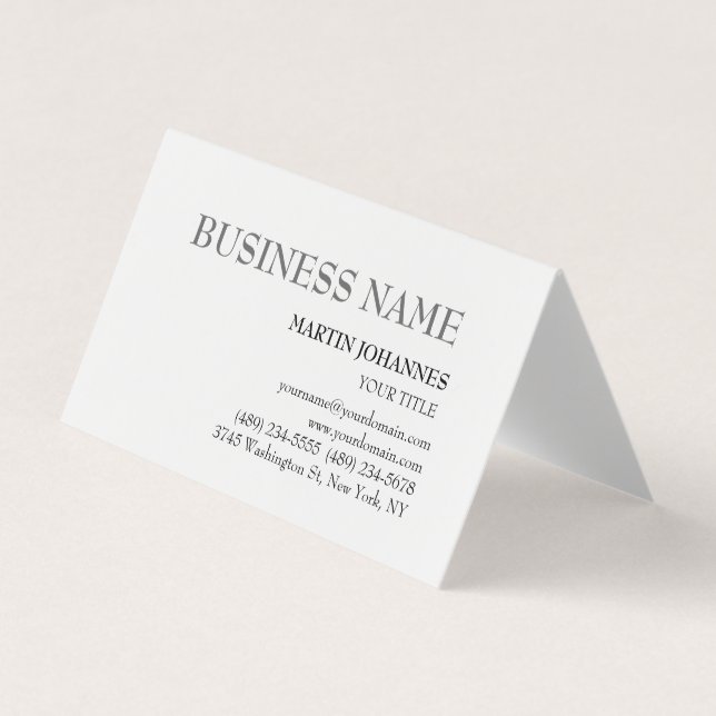 Carte de visite blanc chic professionnel esthétiqu (Devant)
