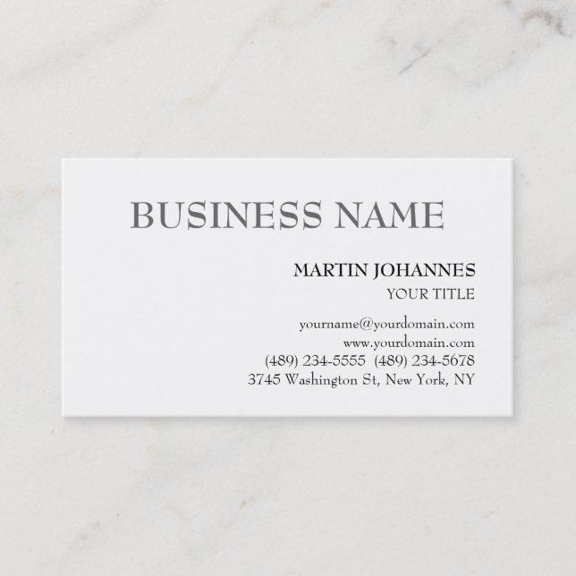 Carte de visite blanc chic professionnel esthétiqu (Devant)