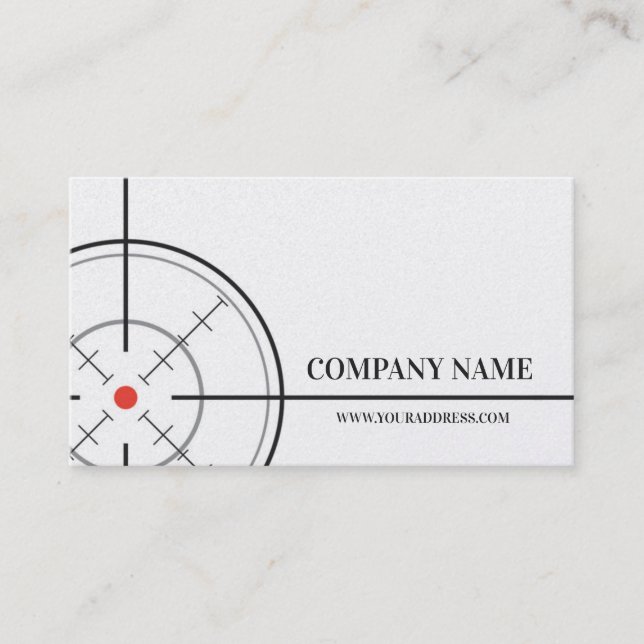Carte de visite blanc cible de la boutique Gunsmit (Devant)