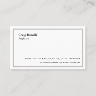 Carte De Visite Blanc clair gris minimaliste moderne professionnel