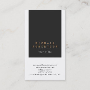 Carte de visite blanc clair gris vertical élégant