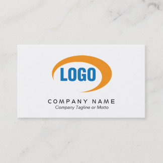 Carte de visite blanc classique avec le logo