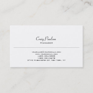 Carte de visite blanc classique contemporain
