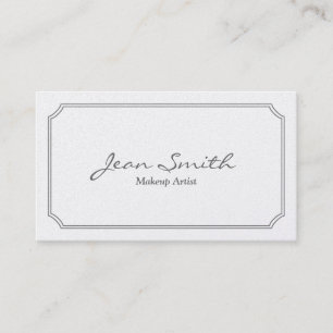 Carte de visite blanc classique de maquilleur de