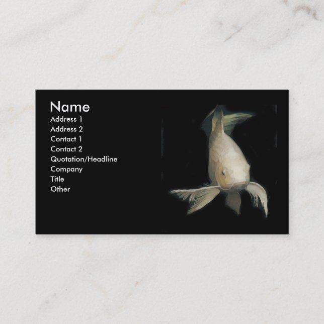 Carte de visite blanc de Koi (Devant)