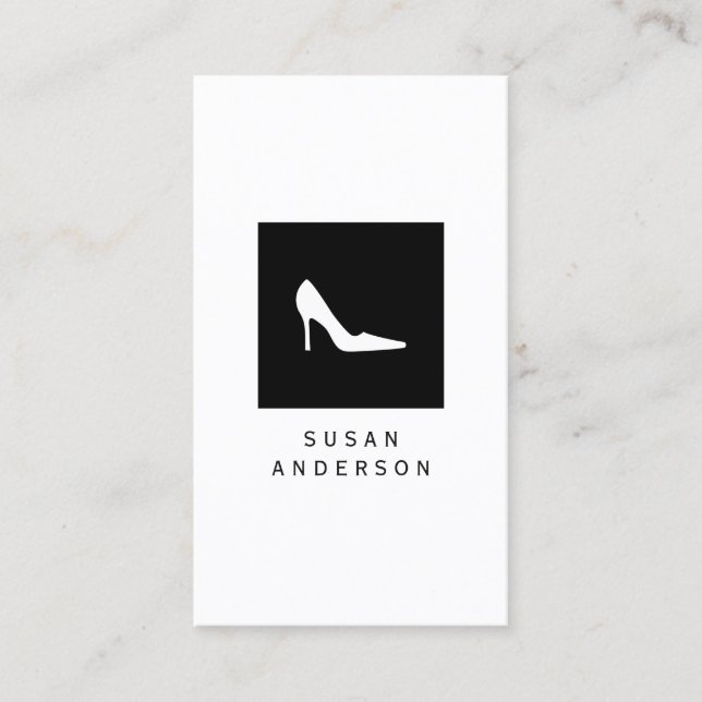 Carte de visite blanc de logo de chaussure de (Devant)