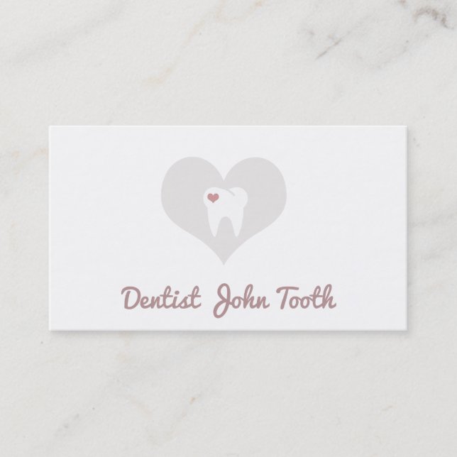 Carte de visite blanc de logo de dent de dentiste (Devant)