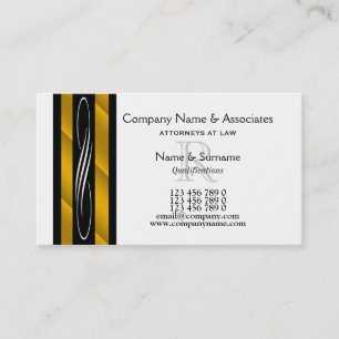 Carte De Visite Blanc de noir d'or de mandataire d'avocat