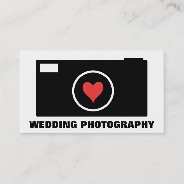 Carte de visite blanc de photographie de mariage (Devant)